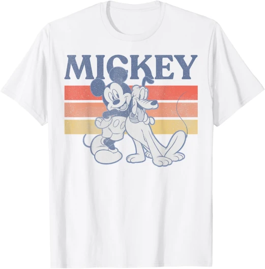 Mickey And Friends Mickey And Pluto Retro Line T-Shirt