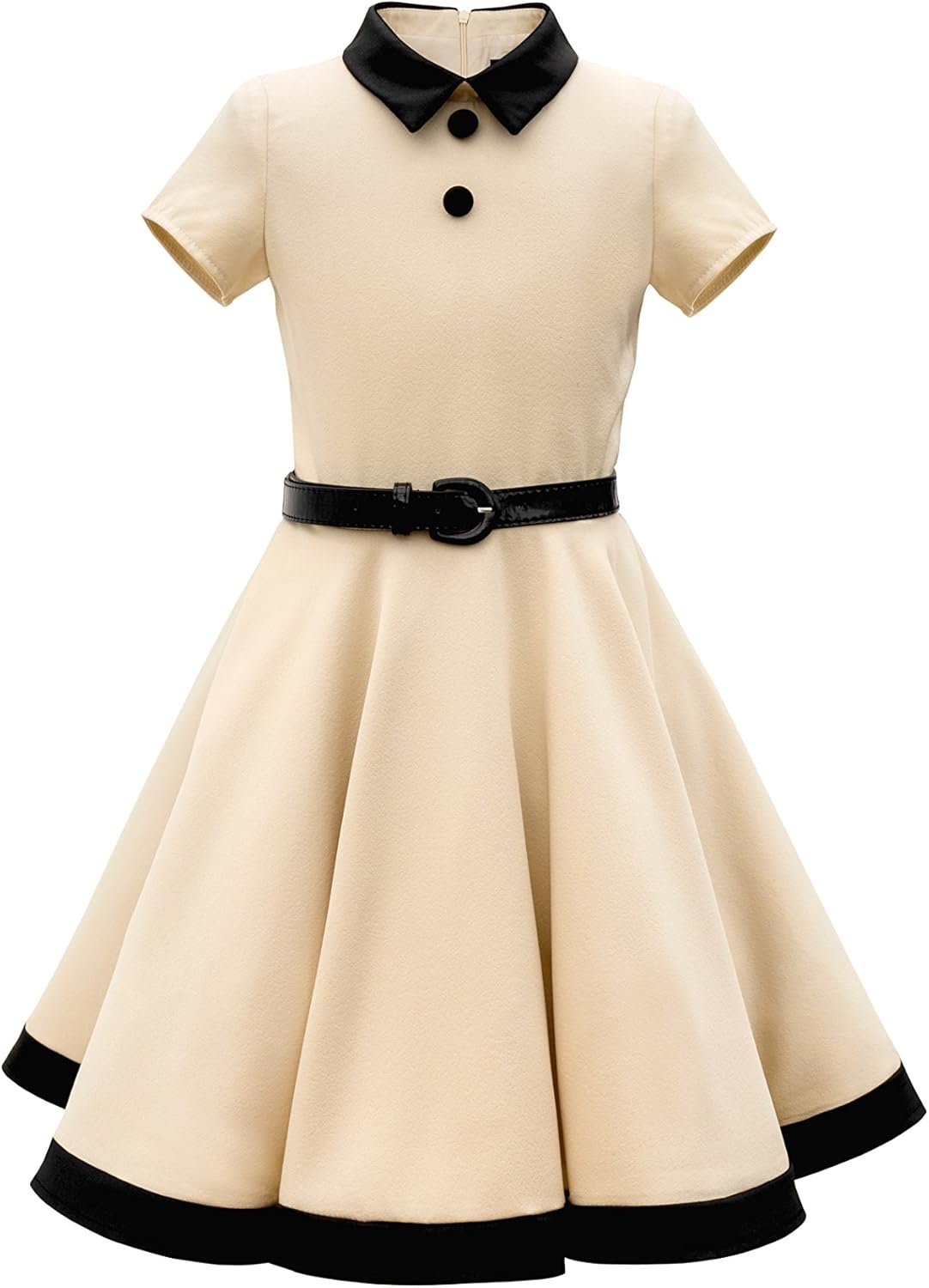 Kids 'Lucy' Vintage Clarity 50's Girls Dress 7-8 Years Beige
