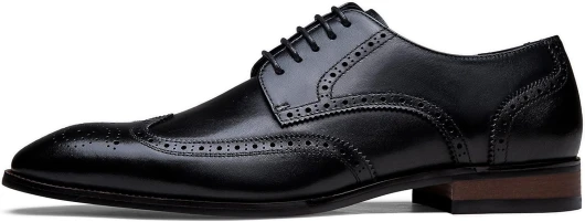Men's Dress Shoes Leather Formal Business Oxford Derby Shoes Brogue Wingtip Retro Dress Shoes for Men 10.5 Amy9215-premium Leather-black