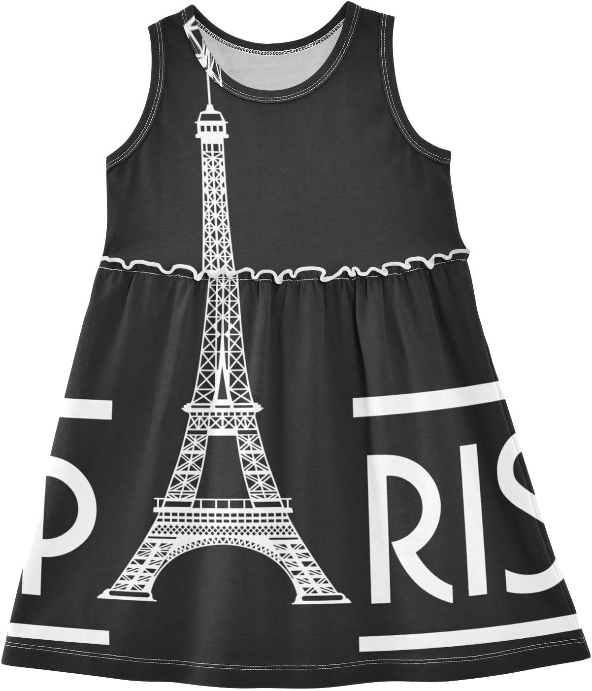 Aflyko Fun Girls Sleeveless Dress Adorable Tank Play Sundress 2T-8T 2T Multicoloured-002