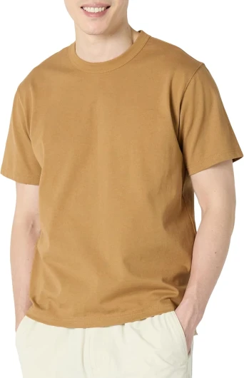 Men's Relaxed-Fit Heavyweight Cotton T-Shirt X-Large Dark Tan
