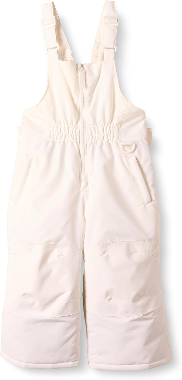 Girls and Toddlers' Water-Resistant Ski & Snow Bib Overall 2T Ivory
