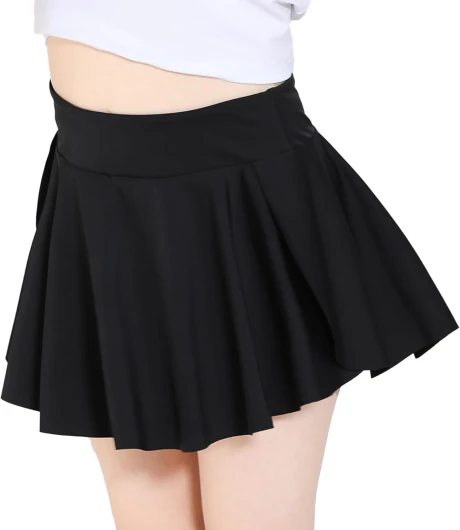 Skort Girls, Athletic Skirts for Tennis Golf, Butterfly Flowy Shorts for Kids, Shorts with Pocket 7-8 Years Black