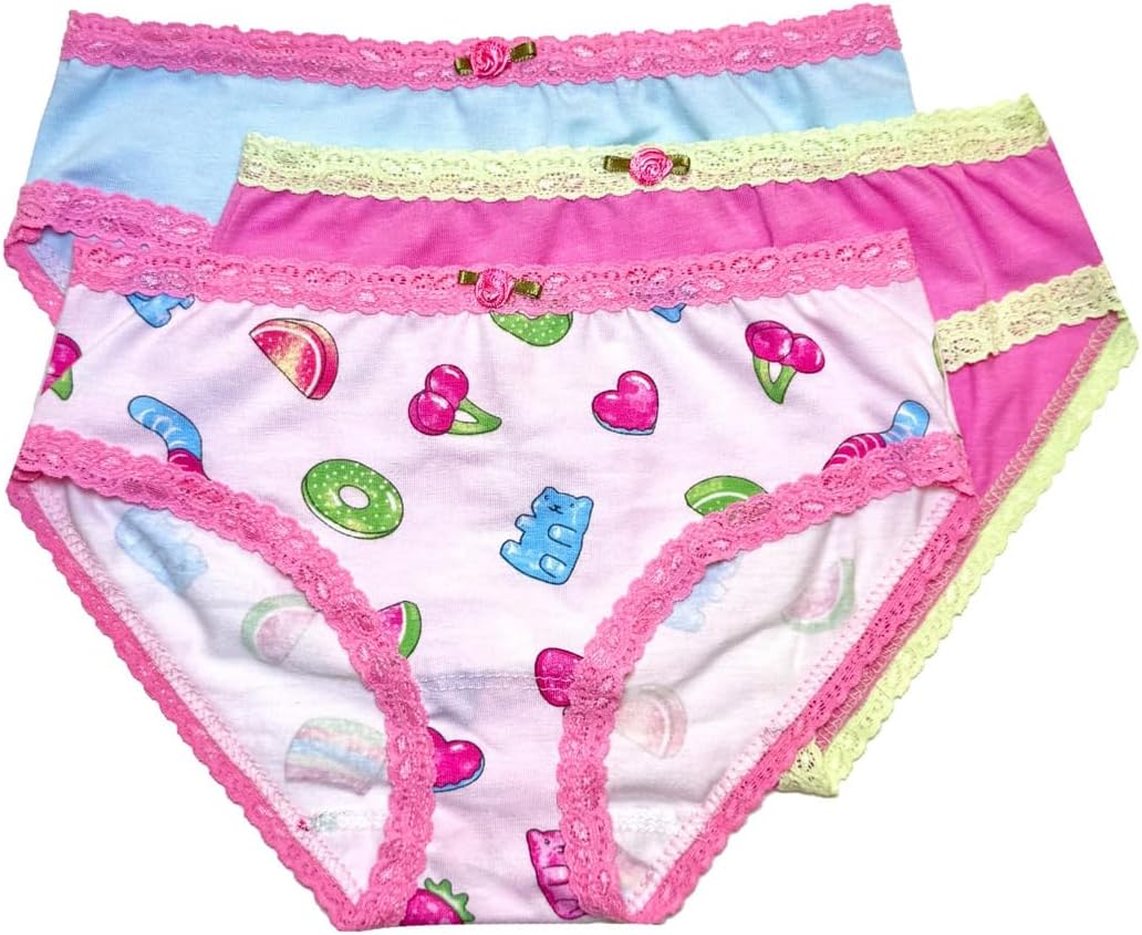 Esme Little Girl's & Big Girl's Underwear Panty Pack for sensitive skin kids X-Large Sweet Gummies