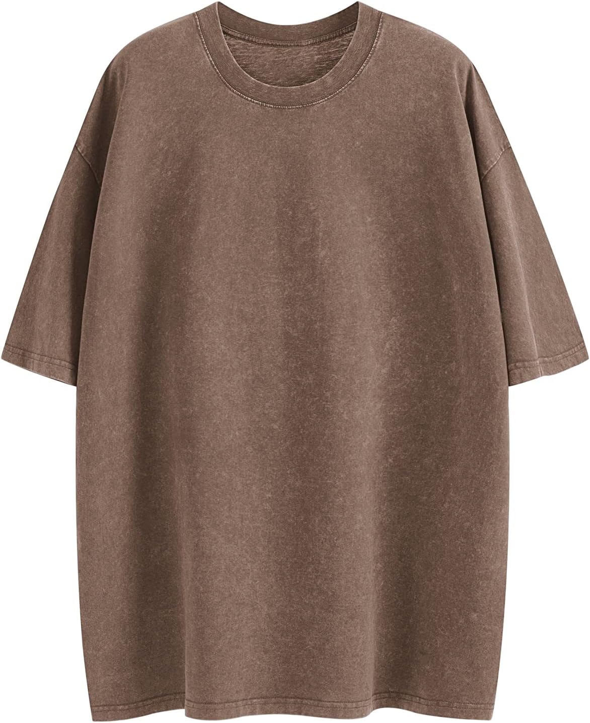 Oversized T Shirts for Women Vintage Acid Wash Basic Tees Loose Fit Baggy Shirts Workout Cotton Tshirt Tops Medium Acid Wash - Coffee