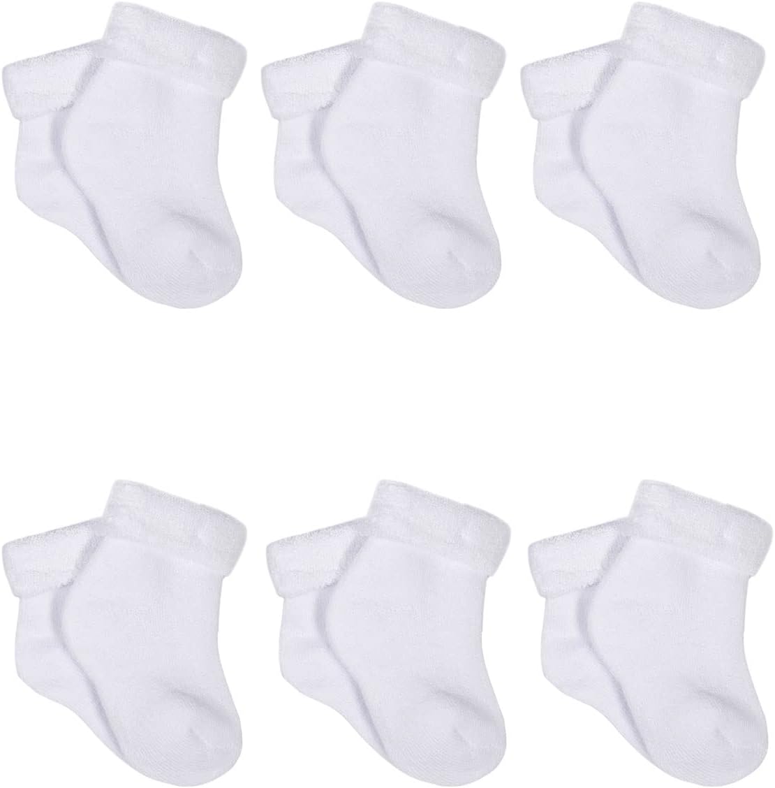 6-Pack White Terry Socks