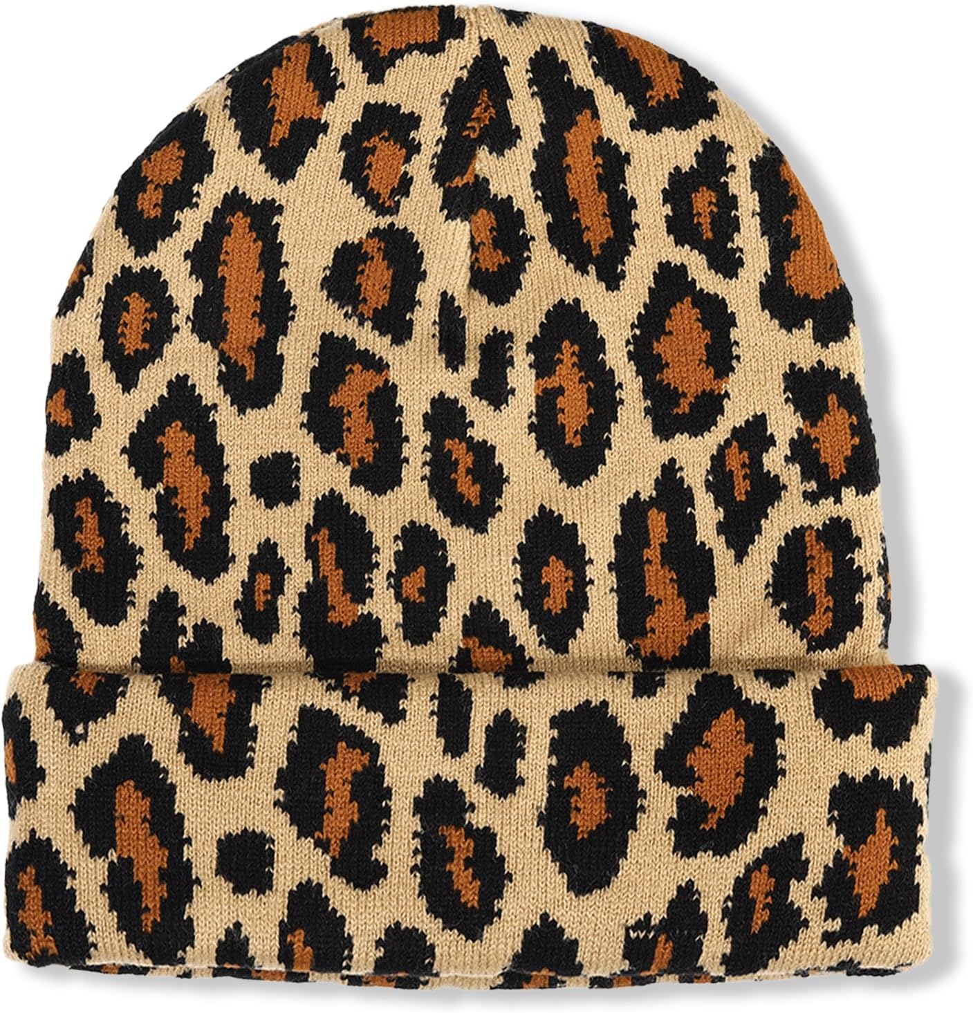 Camo Beanie Hat for Men Women Giraffe Cow Print Leopard Cheetah Print Gifts Knit Hat Funny Animal Themed Stuff Lover Gifts