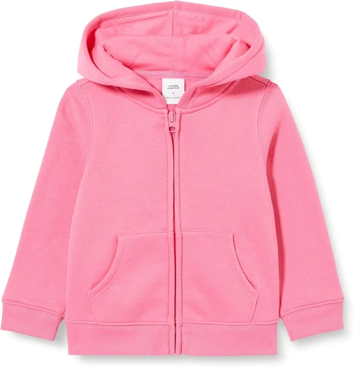 Girls and Toddlers' Fleece Zip-Up Hoodie Sweatshirt - Discontinued Colors Small Bright Pink