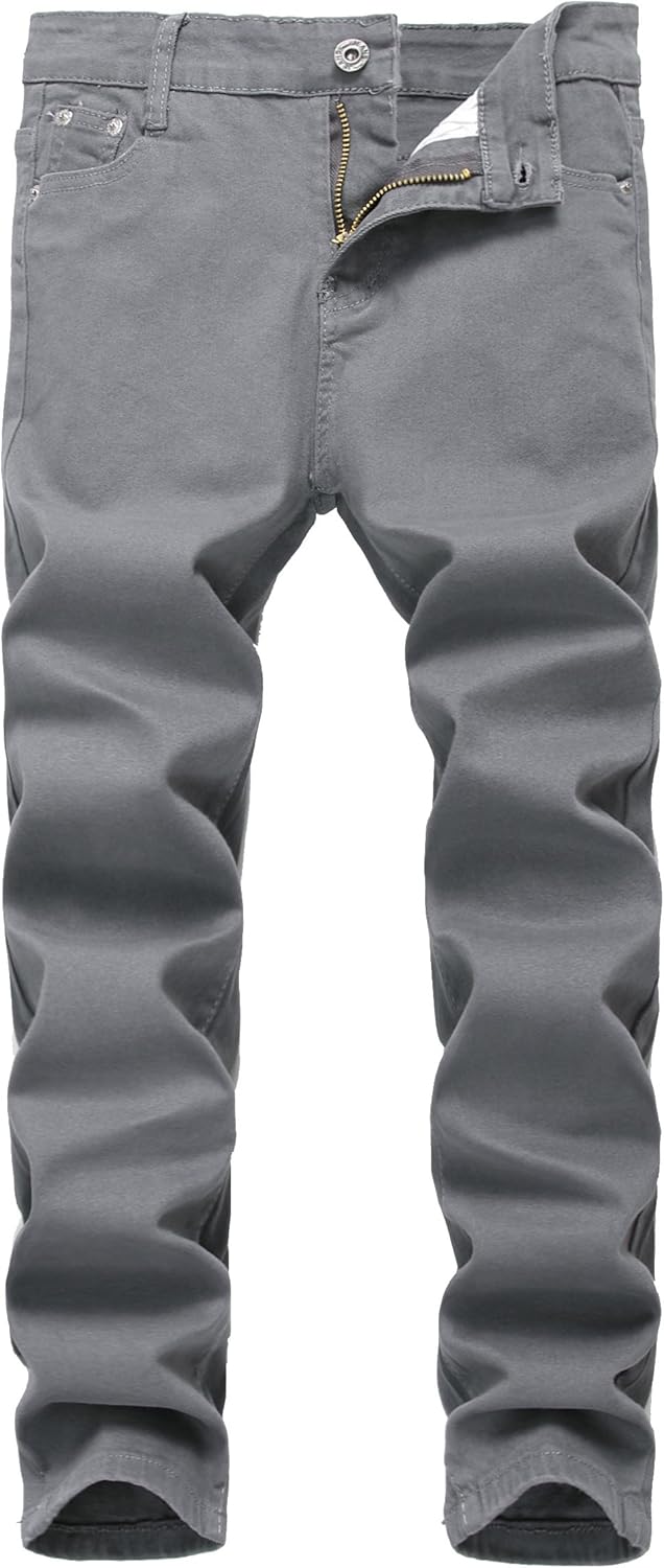 Boy's Skinny Fit Stretch Fashion Jeans Pants 10 Dark Grey