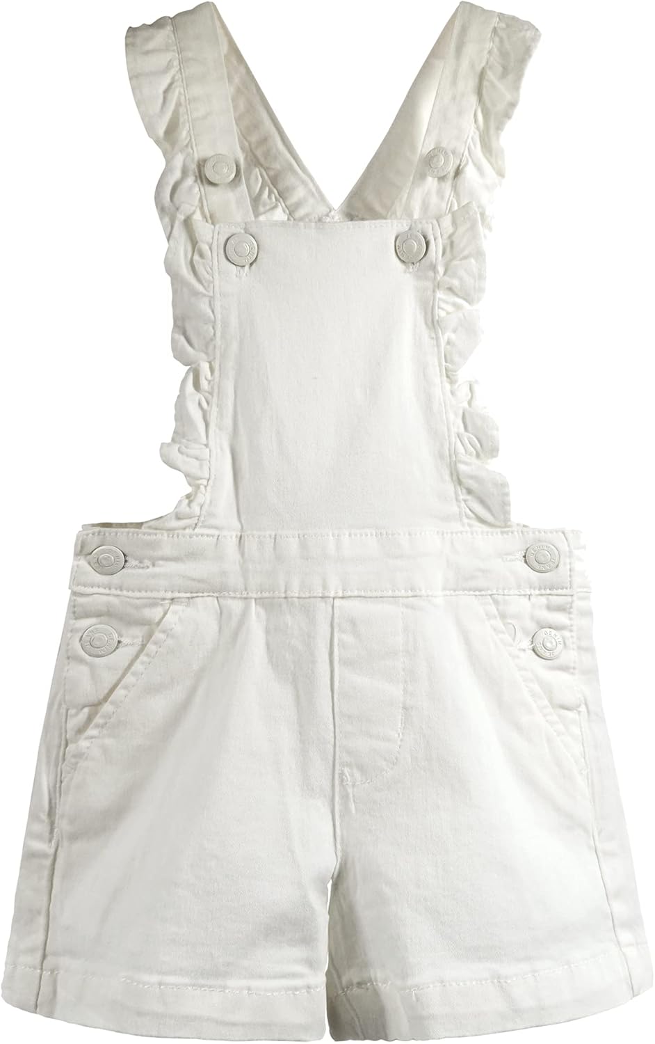 Girls Boys Jeans Shorts,Adjustable Straps Summer Denim Shortalls 9-10 Years White-2415