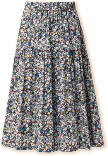 Floral Long Skirt for Girls Toddler & Kids & Teens II Girl's A-Line Maxi Skirts 10 Years Blue