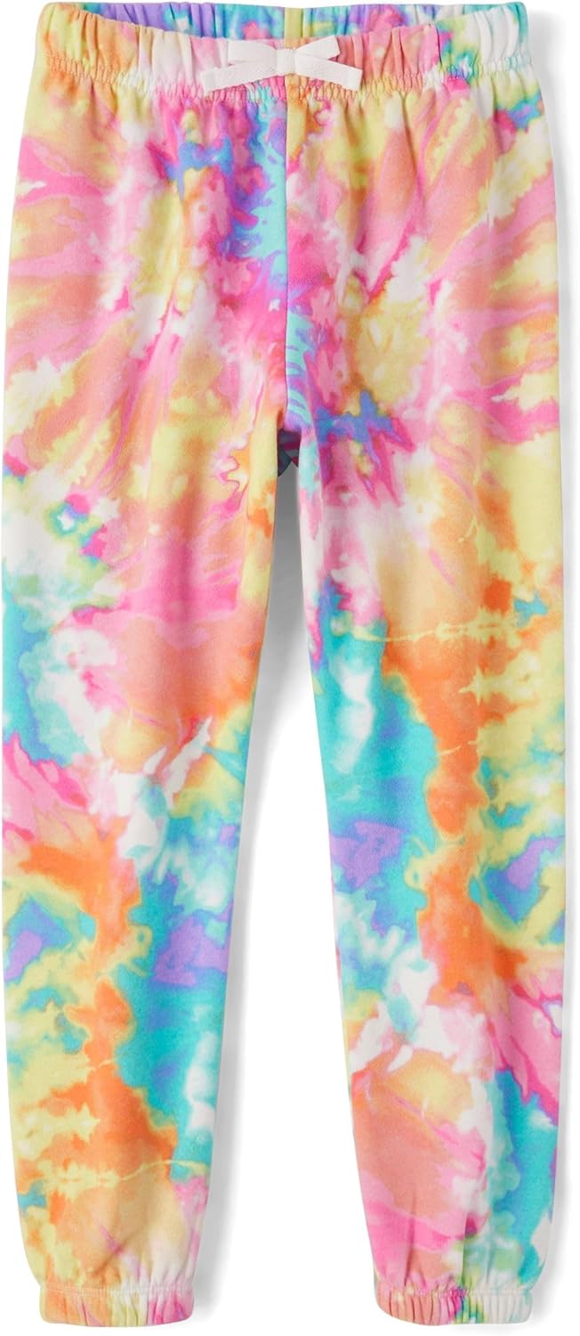 The Children's Place Girls' Knit Active Sweatpants Small Multicolor Tie Dye