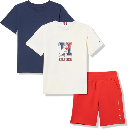 Boys 3pc Short Set 12M Navy Blazer/Vanilla Ice/Tommy Red
