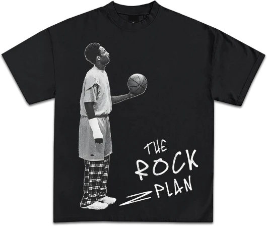 Youth Kids Sizes - Pop Culture Vintage Graphic T-Shirt Collection - Rap Basketball Streetwear Y2K - Premium Quality Shirt Large Rock Plan/Black