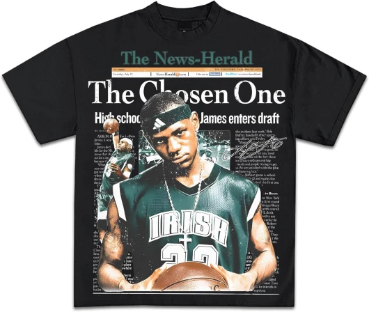 Youth Kids Sizes - Pop Culture Vintage Graphic T-Shirt Collection - Rap Basketball Streetwear Y2K - Premium Quality Shirt X-Large Herald/Black