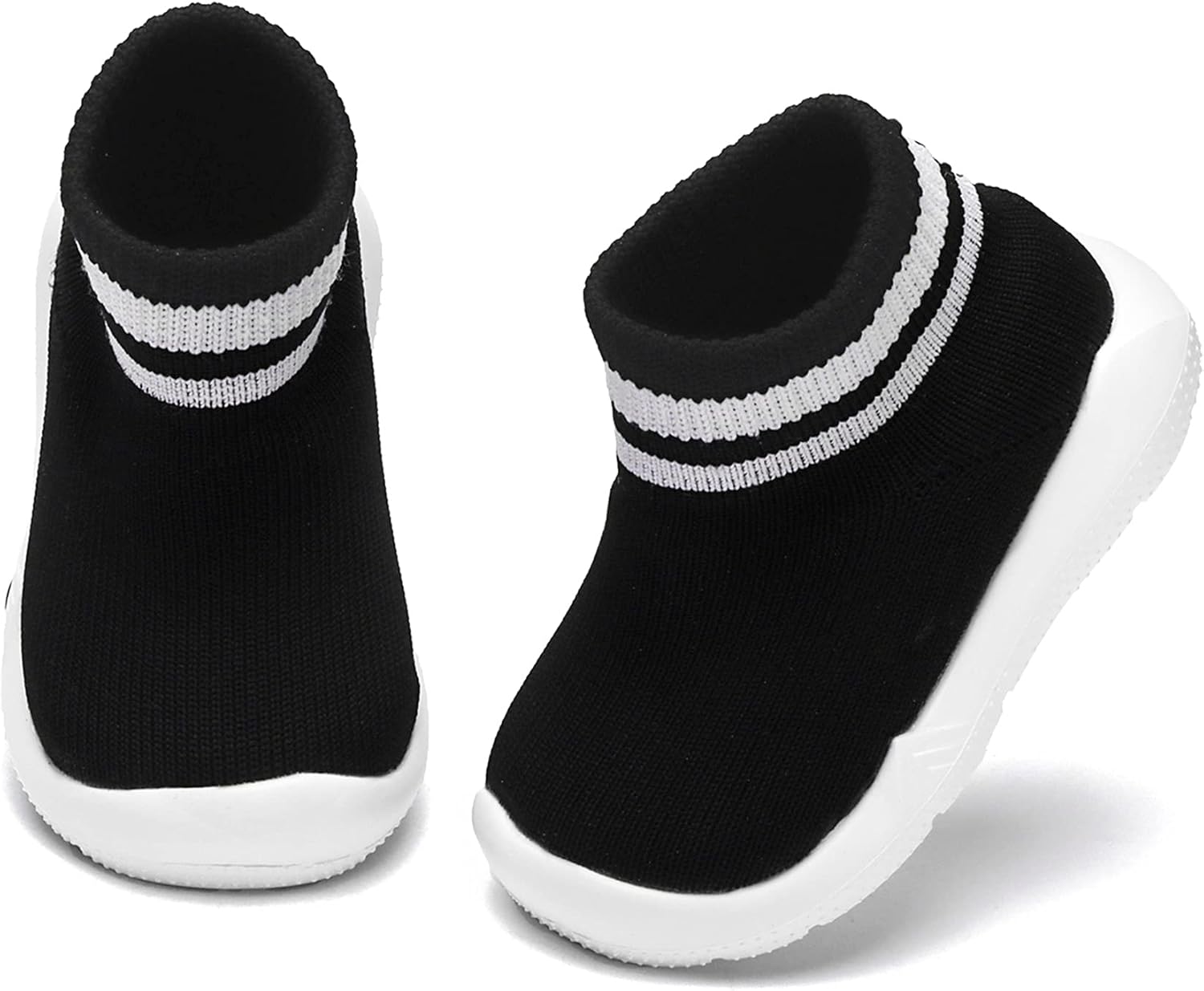 Baby Shoes & Socks - Non-Slip Breathable Slippers with Soft Rubber Sole - Baby Boys & Girls Slip On Sneakers 12-15 Months Infant Black