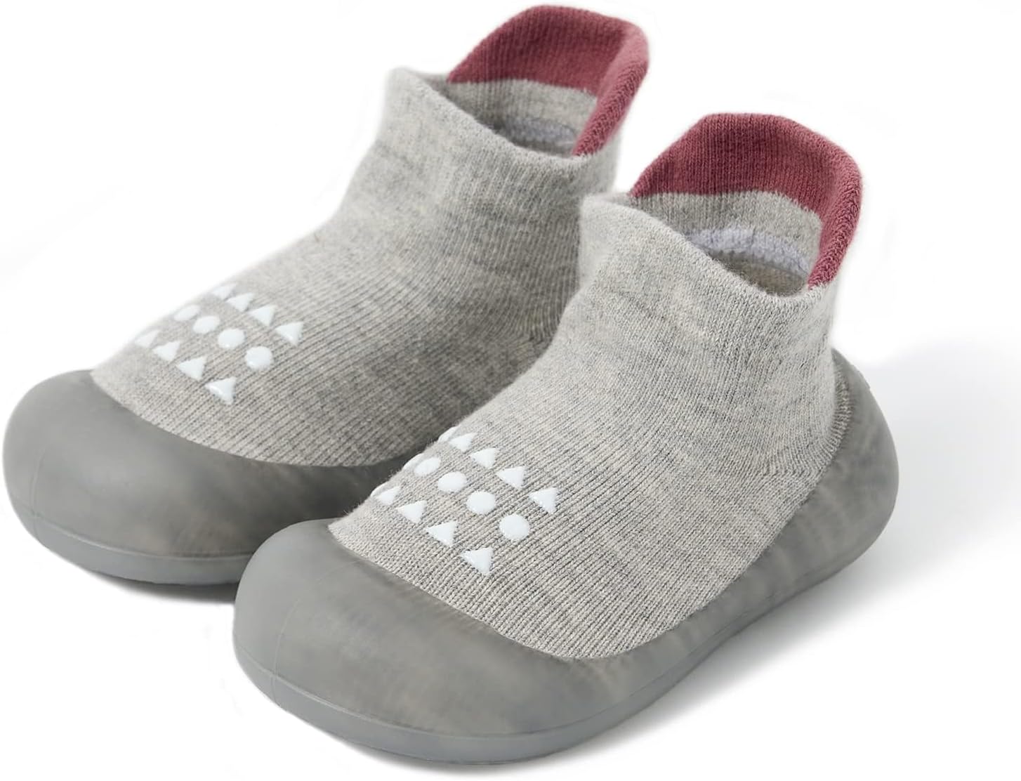 Baby Sock Shoes Baby Walking Shoes Infant Non-Slip Breathable Slippers with Soft Rubber Sole Baby Boys Girls Sneakers 12-18 Months Toddler Af-39 Grey
