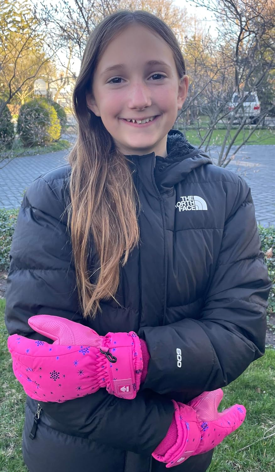 N'Ice Caps Kids Waterproof Winter Thinsulate Warm Gloves Black 7-8 Years