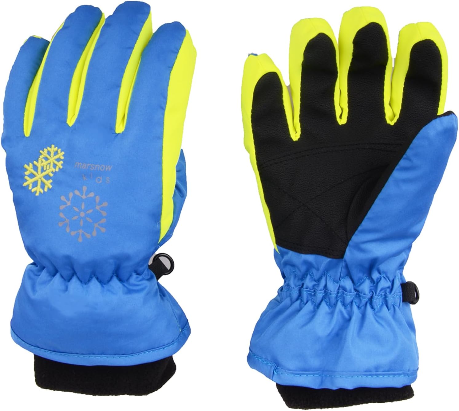 Kids Ski Snow Gloves Winter Cold Weather Windproof Warm Snowboard Sport Mittens for Boys Girls A - Blue 3-5 years old