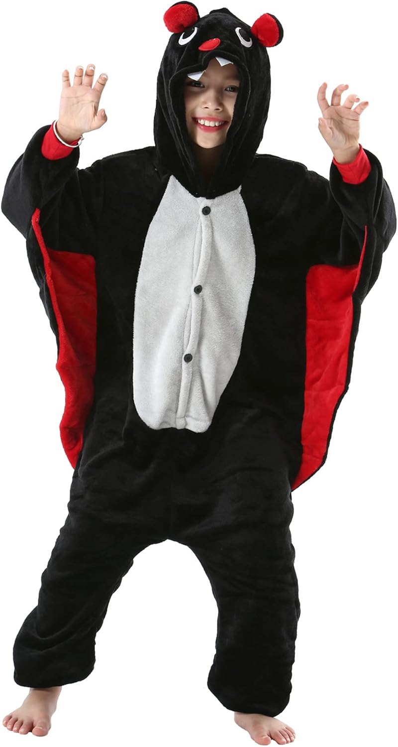 ATOZ Onesie for Kids, Animal Pajamas Halloween Cosplay Costume for Girls Boys Bat 2-3T