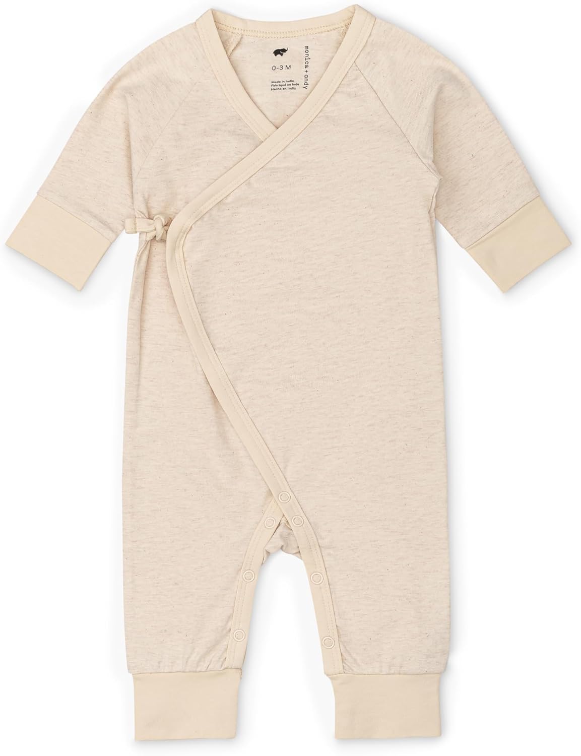 MONICA + ANDY Baby Organic Kimono Tie One-Piece 0-3 Months Cream