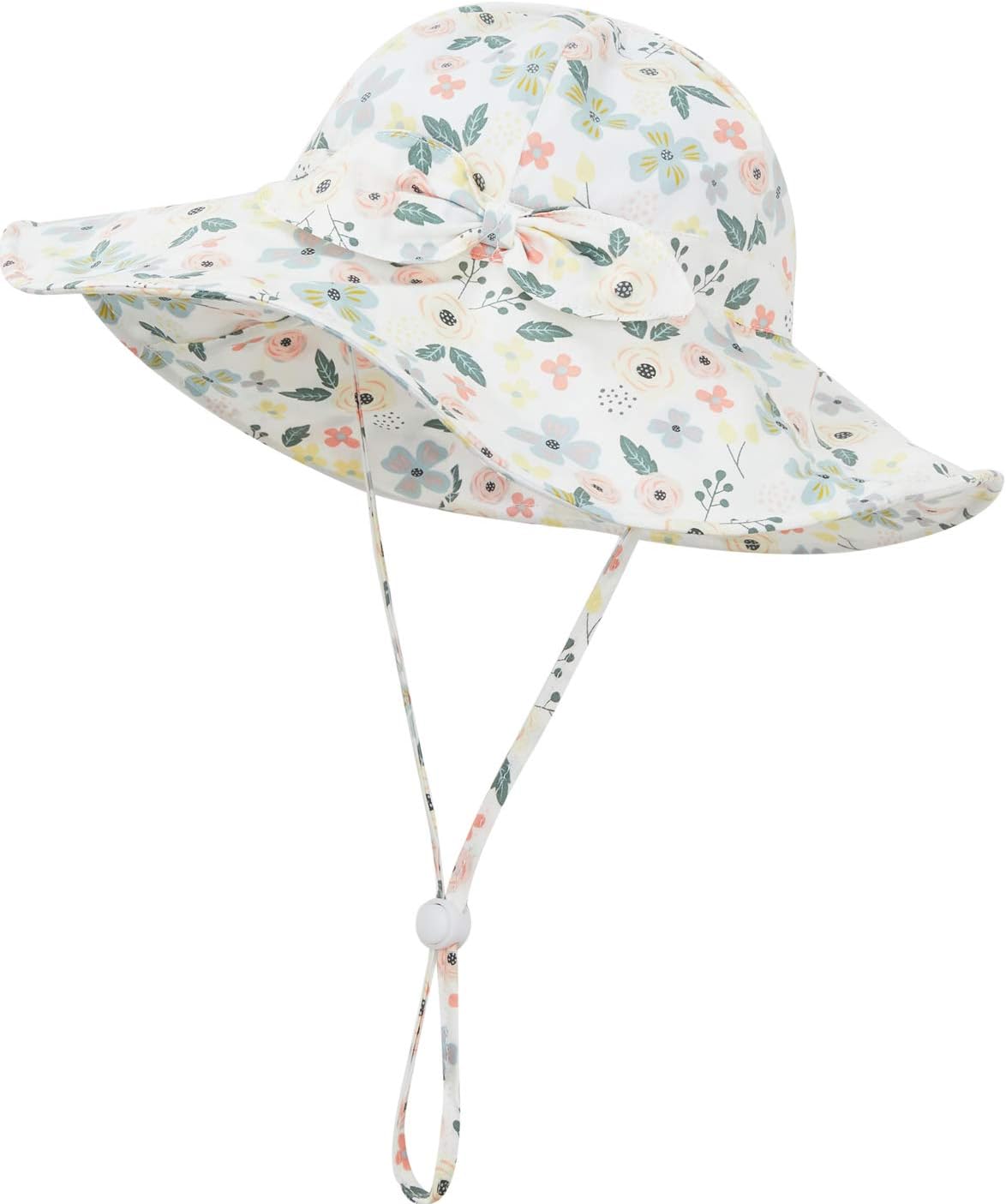 Baby Toddler Infant Girls Bucket Sun Hats Protection Beach UPF 50+ Toddler Wide Brim Bucket Summer Hats 2-4T Garden