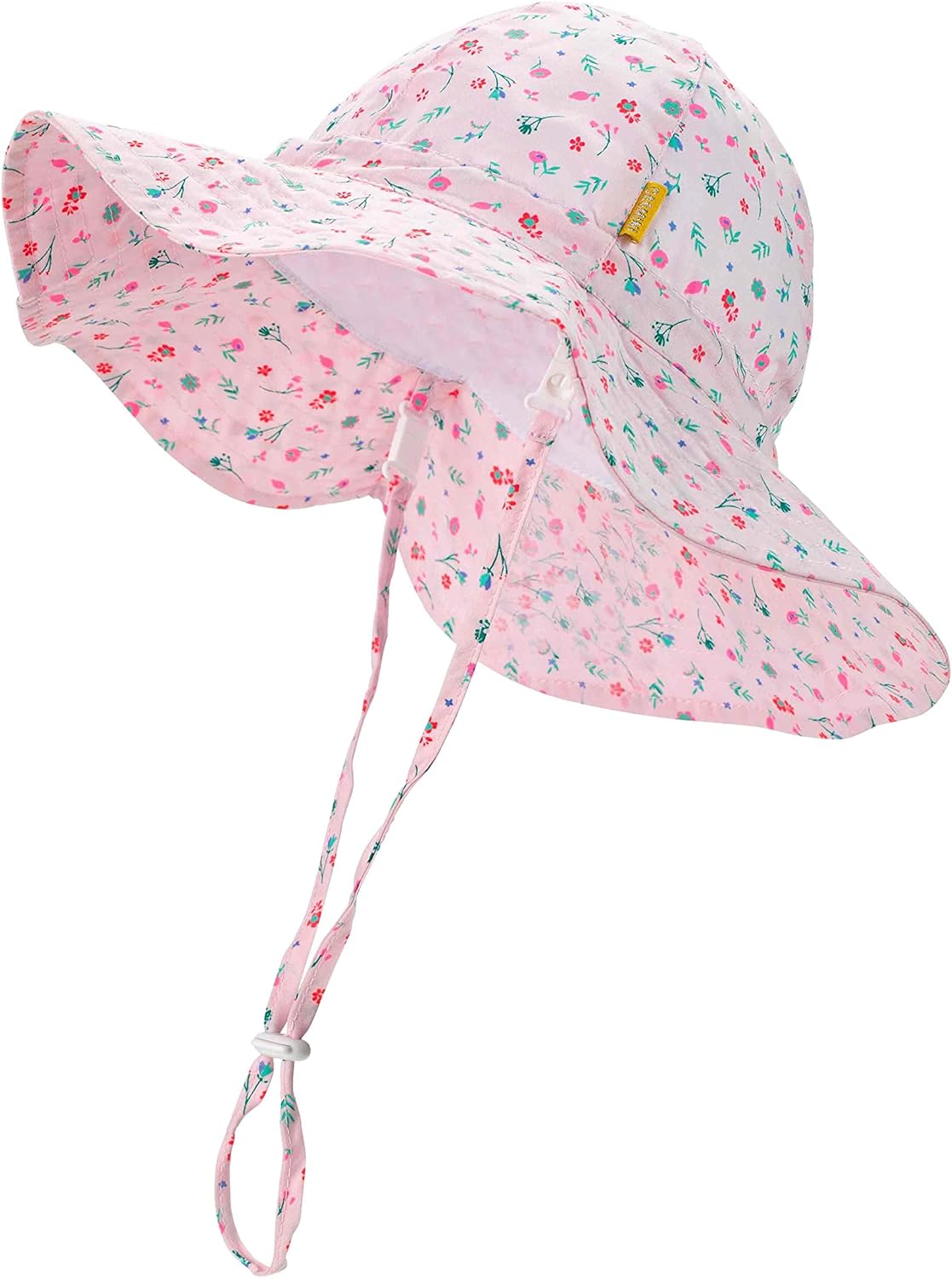 Baby Girls Sun Hat Cute Flower Toddler Summer Outdoor Infant Beach Wide Brim Flowers and tie dye 0-6 Months Colorful Flower