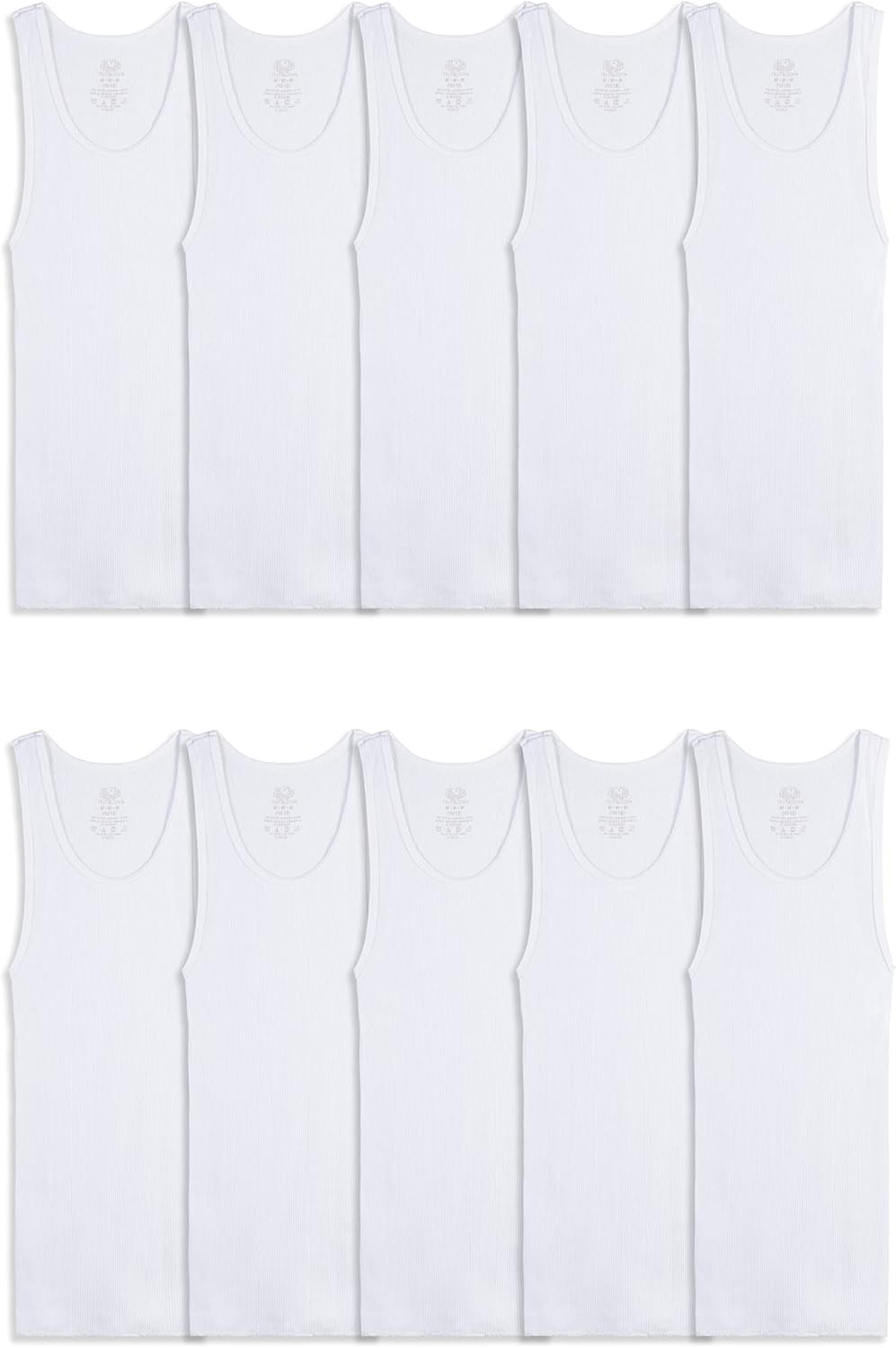 Boys' Eversoft Cotton Undershirts, T Shirts & Tank Tops Tank Top 4-5T Tank - Toddler - 10 Pack - White
