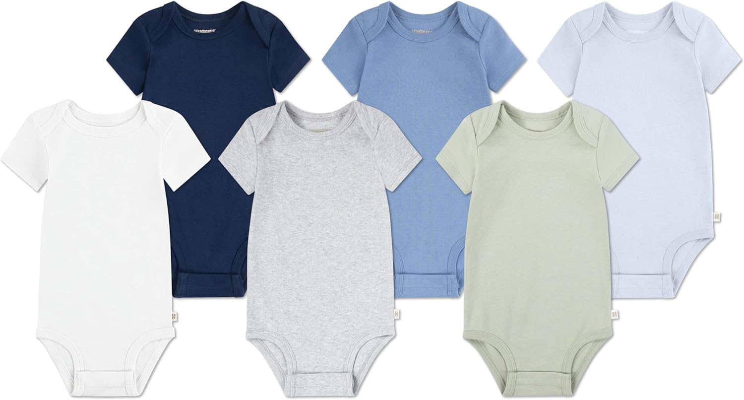Unisex-Baby 6-Pack Basic Bodysuit Desert Sage/Blue 18 Months