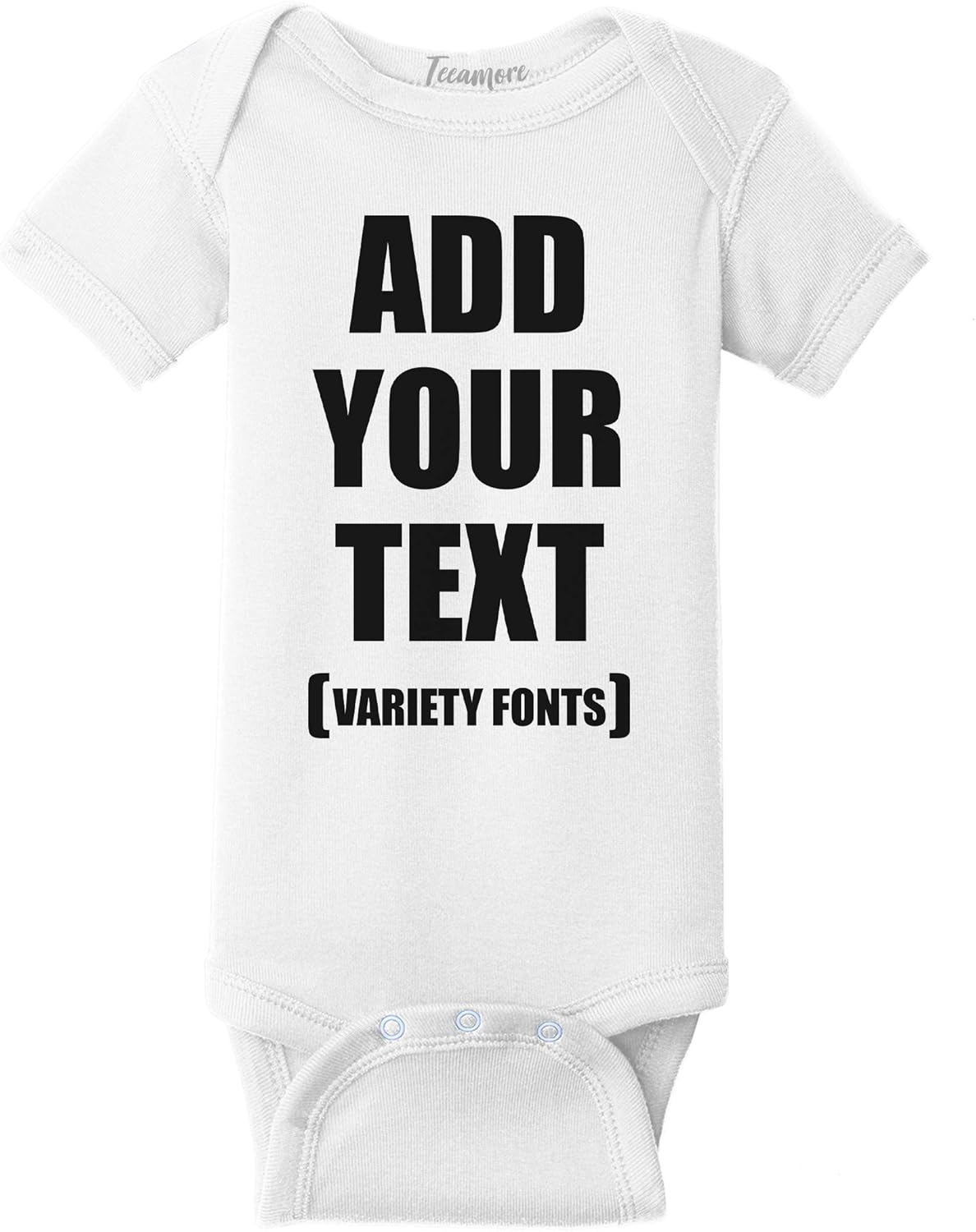 Custom Baby Bodysuits Add Your Text For Baby Girl & Boy Personalized Bodysuit 3-6 Months White