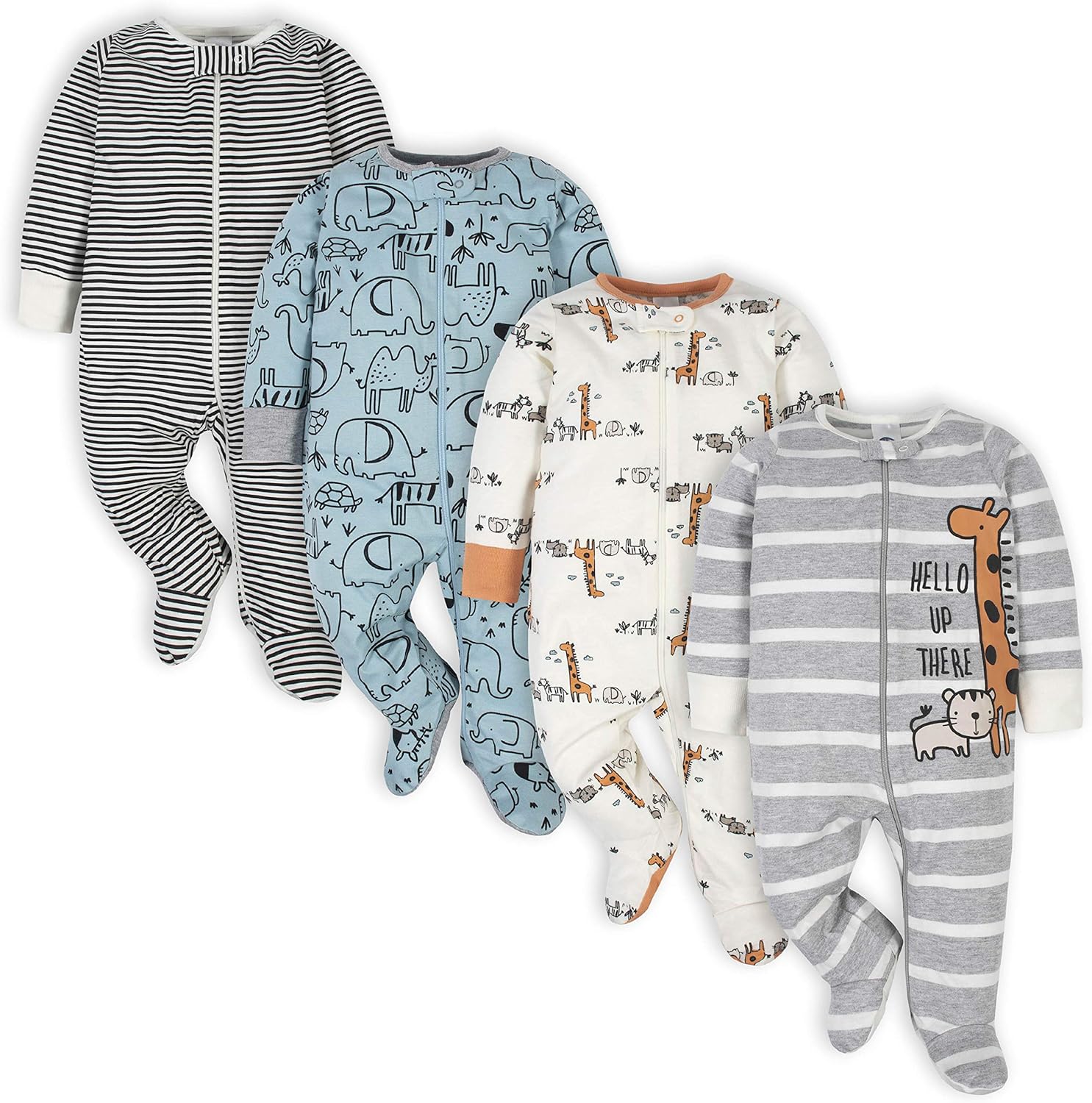 Baby Boys 4 Pack Sleep 'N Play Footie Newborn Jungle