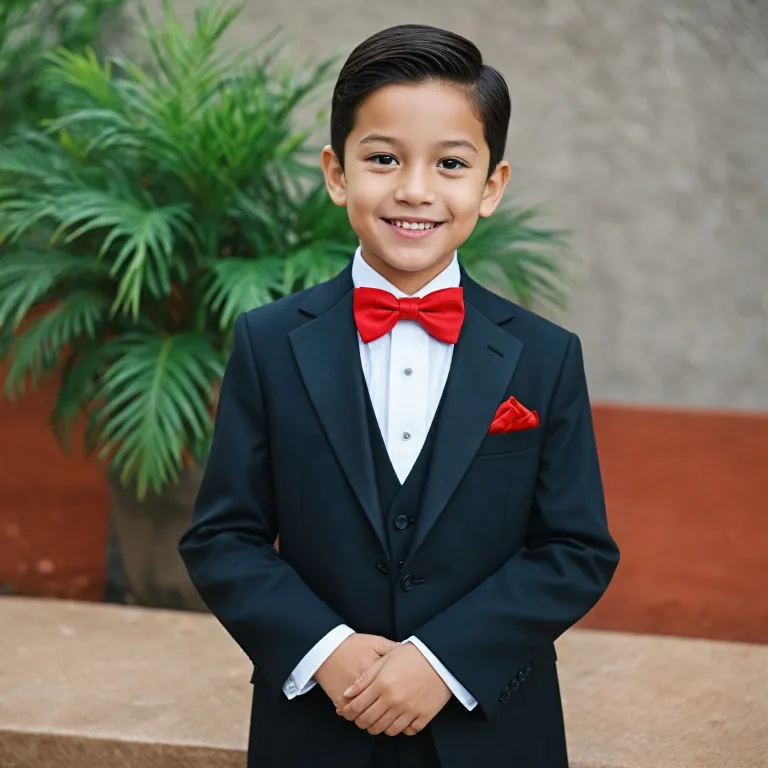 Stylish Tuxedos with a Touch of Red for Kids