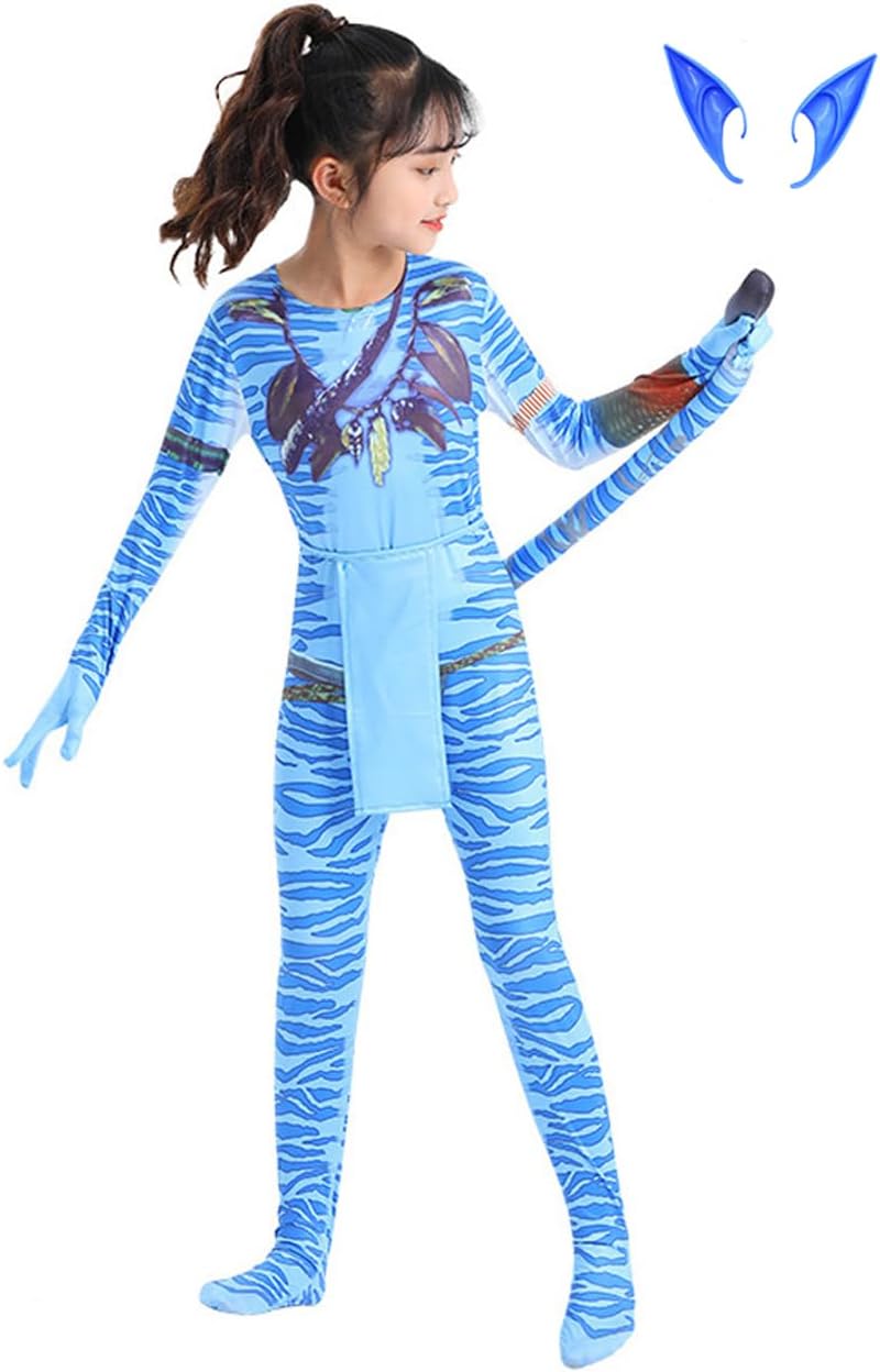 Superhero Kids Boys Girls Halloween Birthday Party Cosplay Bodysuit Costumes Neytiri 8-9y