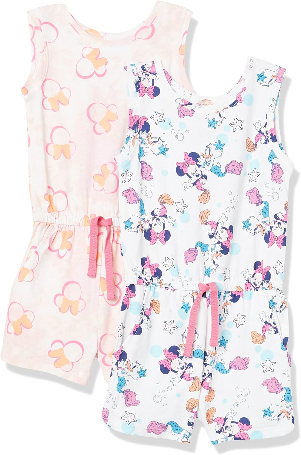 Disney - Marvel - Star Wars - Frozen - Princess Girls and Toddlers' Knit Sleeveless Rompers, Pack of 2 3T Minnie/Beach