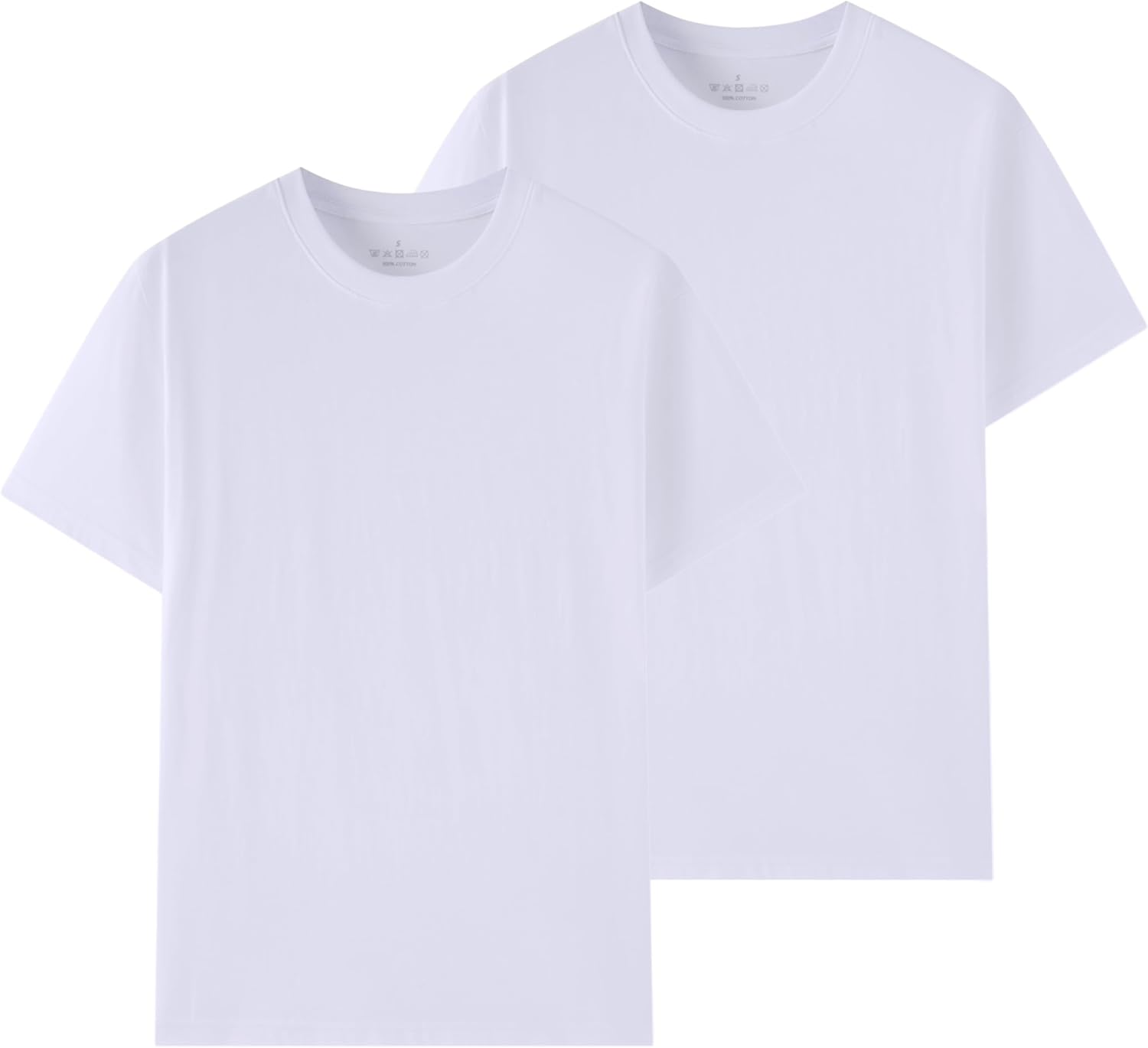 Huata Boys Girls T-Shirt Short Sleeve Crewneck Tee White 6 Years