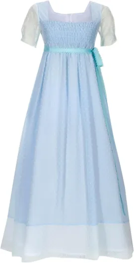 Royal Colonial Girl Child Princess Costume Hamilton Show Cosplay Medieval Victorian Stage Dress Large Sky Blue Version