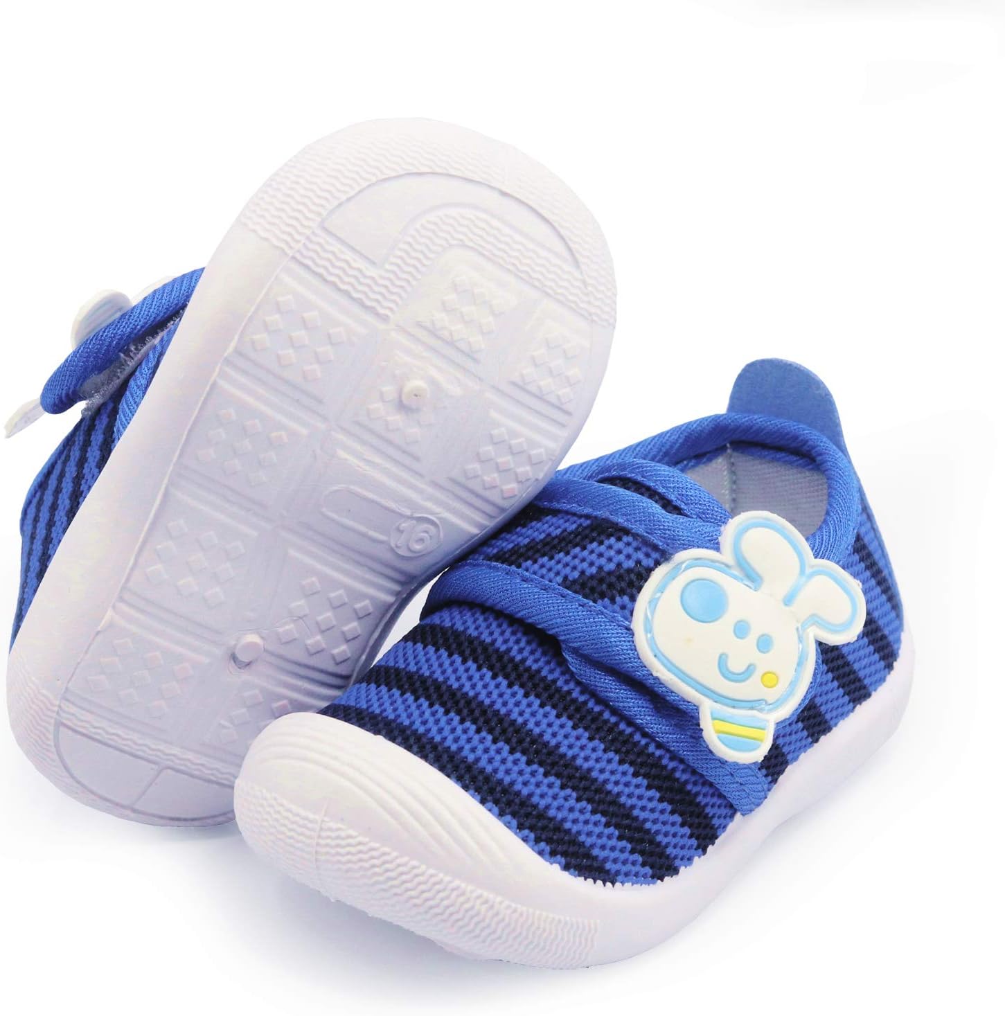 Toddler Squeaky Shoes Baby Boy Girl First-Walking Sneakers Infant Soft Sole Little Kid Trainers for 0-3-Year-old First Walkers 3.5 Toddler 02/Blue
