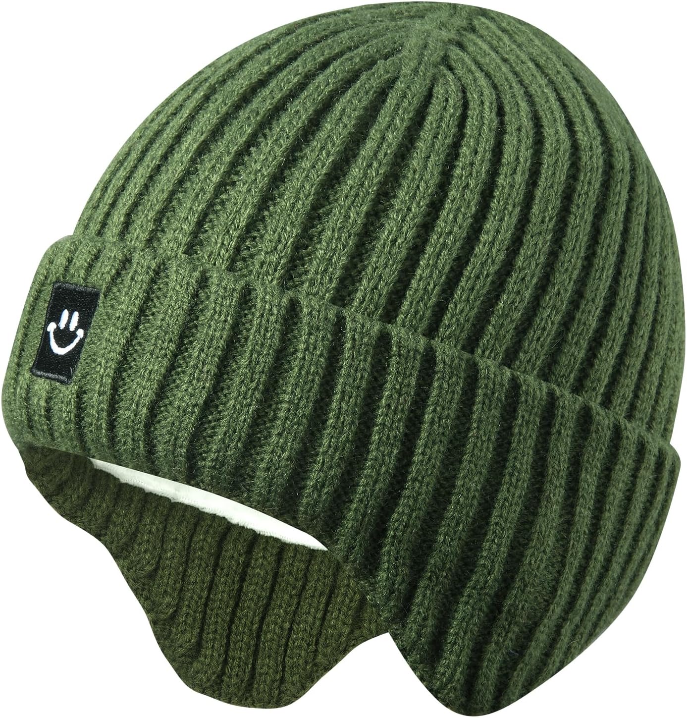 Baby Winter Hat Toddler Beanie Hat Earflap Knit Cap for Boys Girls 0-8 Years 3-8 Years Amy Green