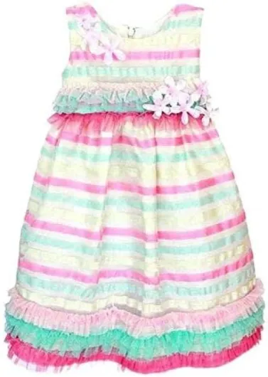 Isobella & Chloe Little Girls Stripe Ruffle Dress 2T