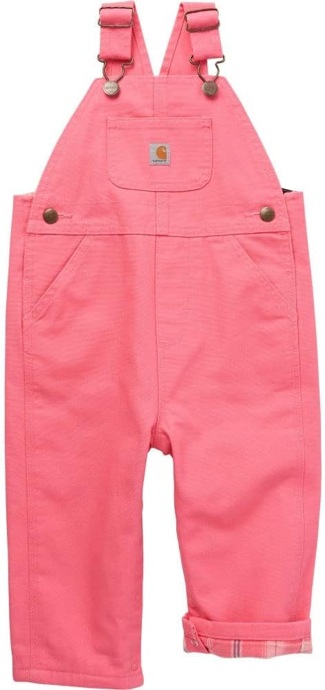 Kid's CM9712 Loose Fit Canvas Bib Overall - Girls 12 Months Pink Lemonade
