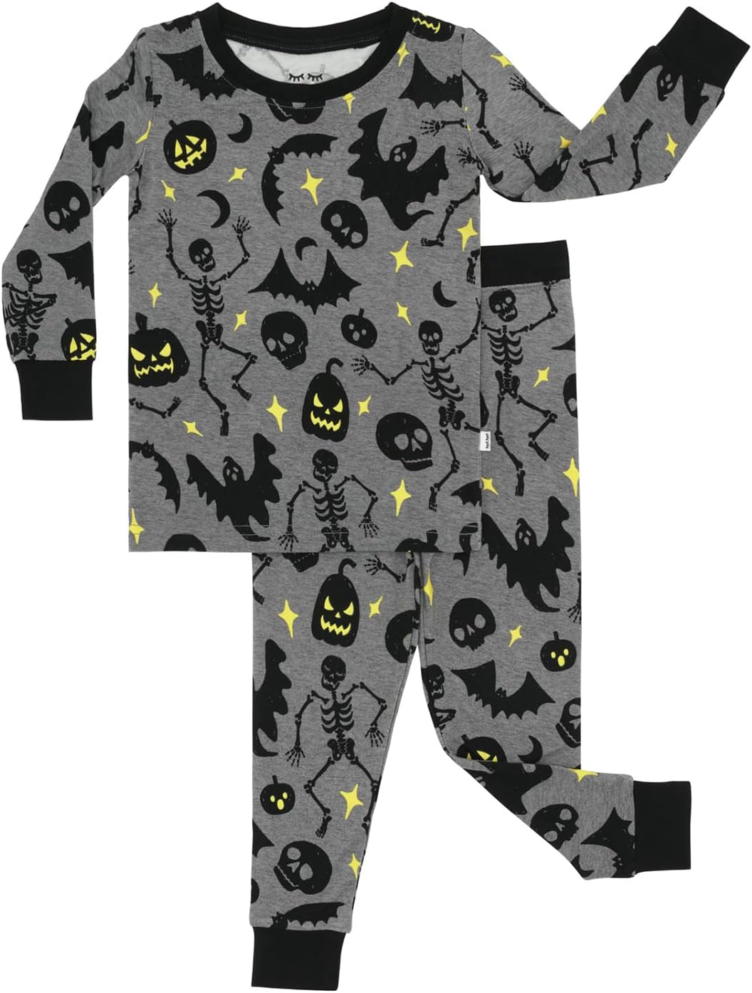 Two-Piece Pajama Set for Boys & Girls, Soft Viscose from Bamboo Toddler Pajamas for Kids, Family Matching PJs 7-8 Years Glowing Ghouls