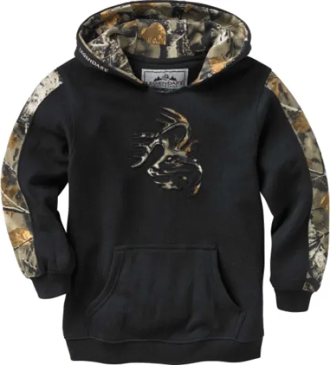 Kids Pullover Hoodie Camo Sweatshirt Comfy V-Neck Design Small Onyx