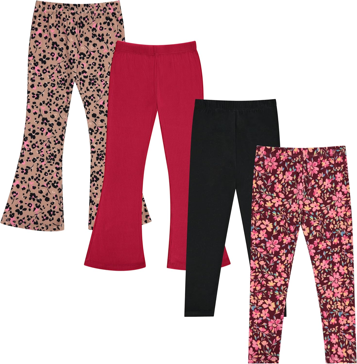 Girls Leggings and Flared Pants Set Comfortable, Stylish, and Versatile Pack of 4 Ceris 10