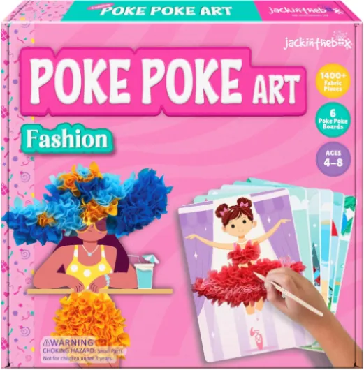 Poke Poke Art for Kids - Fashion Theme, Mess-Free Fabric Art and Craft, Flower Pressing Kits, Gift for Kids, Girl Gifts, Toys for Girls Ages 4 5 6 7 8