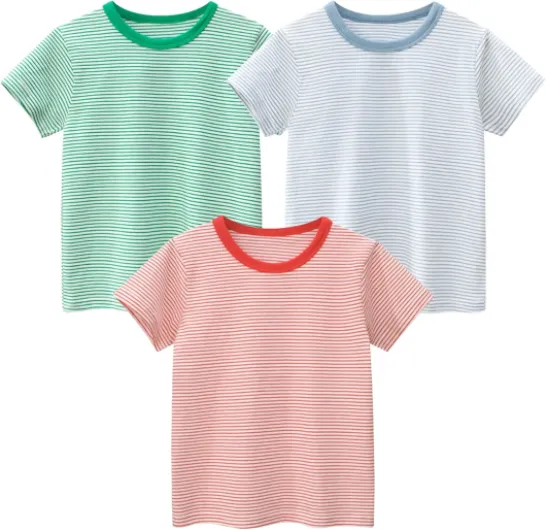 Boys' 4-Pack Excavator Short Sleeve Crewneck T-Shirts Top Tee Size 2-7 Years Toddler Boys' Value Pack Cotton T-Shirt X03-stripe Set 5T