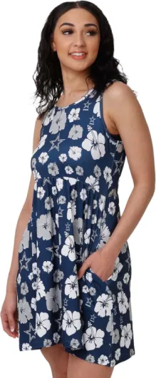 FOCO Women's NFL Team Logo Ladies Fashion Floral Sundress Dallas Cowboys Small Team Color