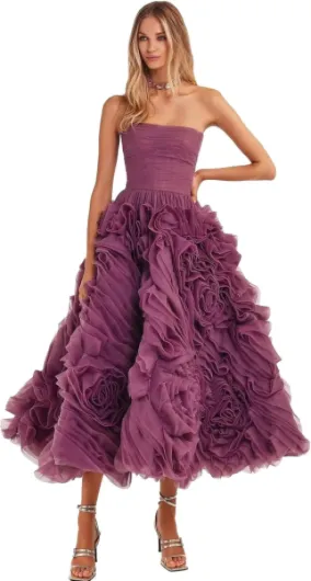 Organza Homecoming Dresses for Teens 2025 Strapless 3D Flower Prom Dress Evening Party Gowns KN039 Desert Rose 4