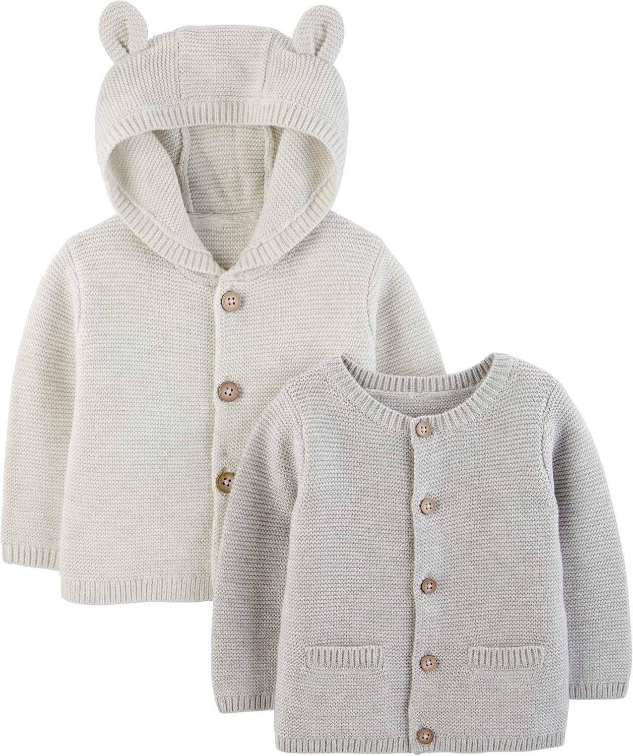 Simple Joys by Carter's Unisex-Baby 2-Pack Knit Cardigan Sweaters 3-6 Months Grey