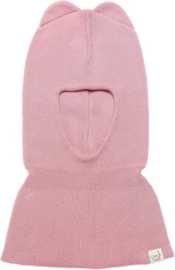 Cotton Knit Kids Balaclava Winter - Warm Double-Layer Baby, Toddler Hat with Neck Cover Ages 3 Months -7 Years - Beige, Pink 1-3T Pink