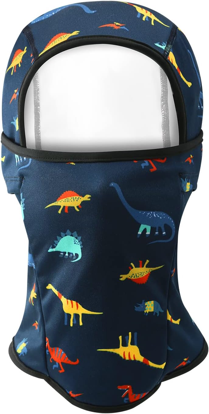 Toddler Boys Winter Balaclava Hat Windproof Kids Warm Ski Full Face Cover Baby Girls Cold Weather Snow Hat 2-8 Years C-colorful Little Dinosaur